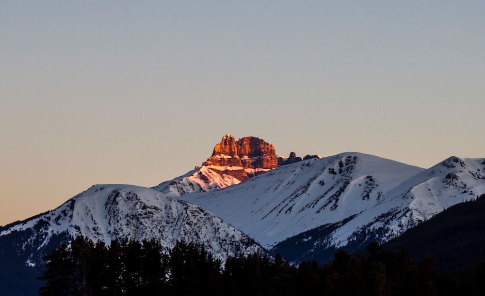 castle on mountain range