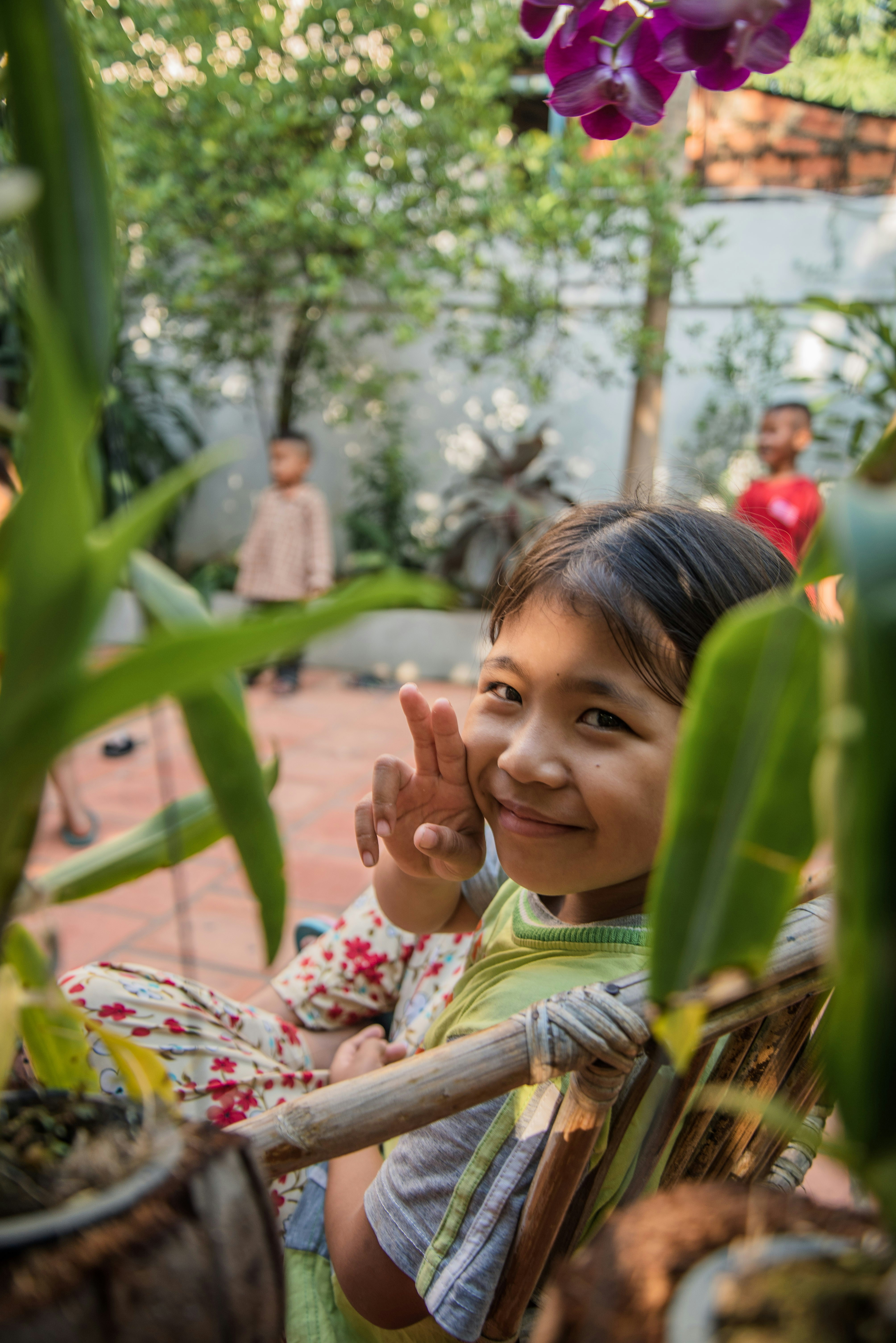 girl sitting on bench