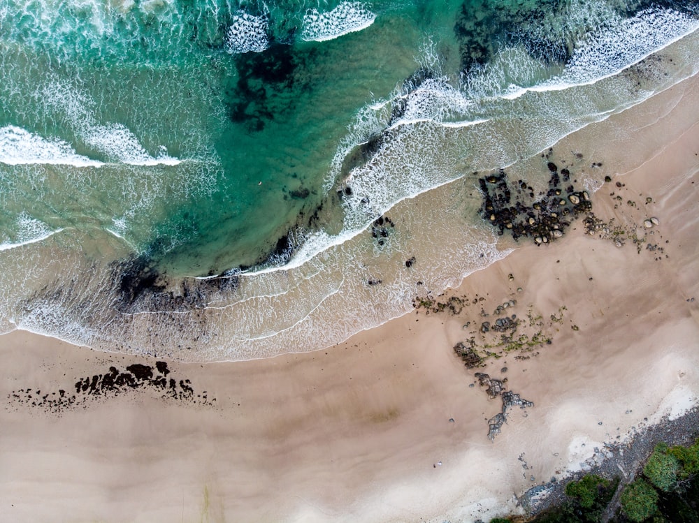 Fotografia a volo d'uccello della spiaggia