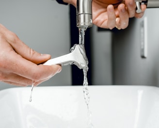 silver faucet