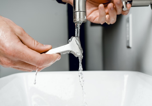 silver faucet