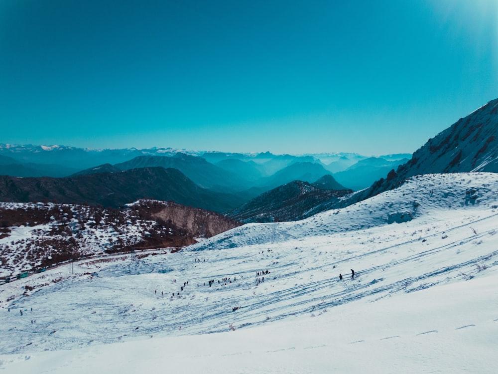 white snow on mountian