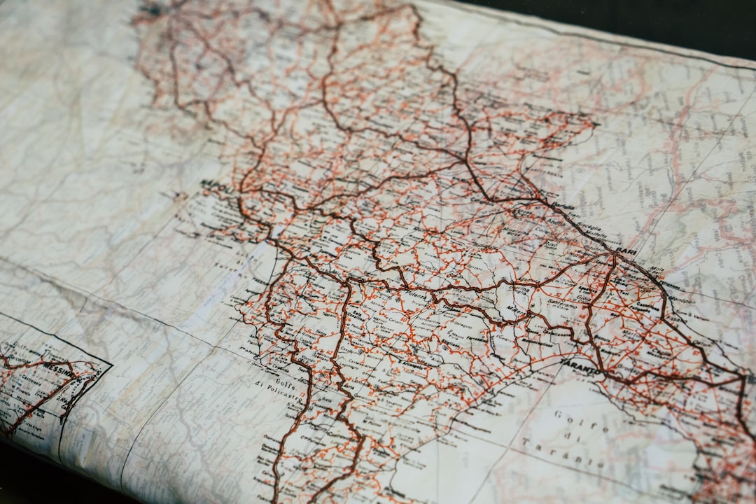 brown and black map,