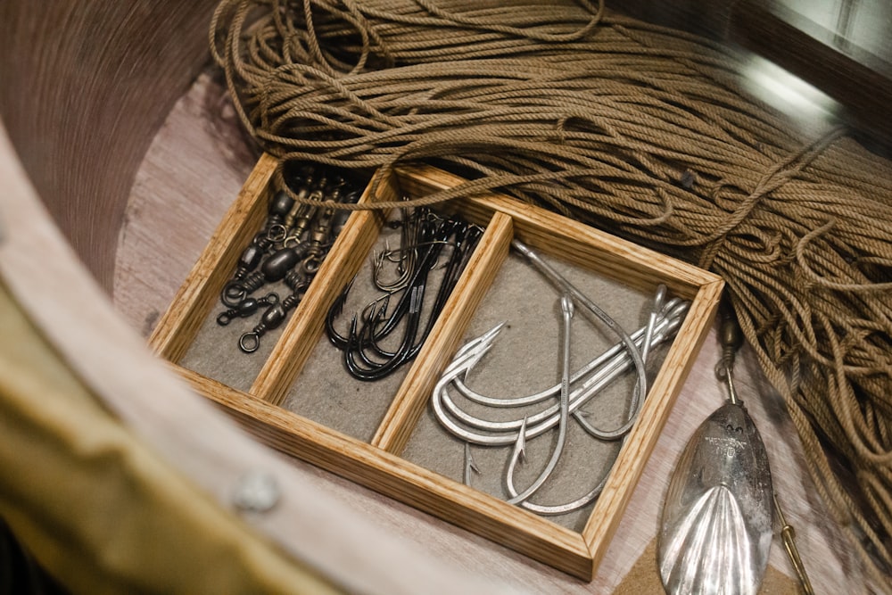 hooks on brown wooden board