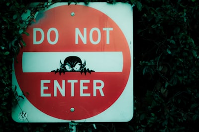 red and white do not enter street sign evil zoom background