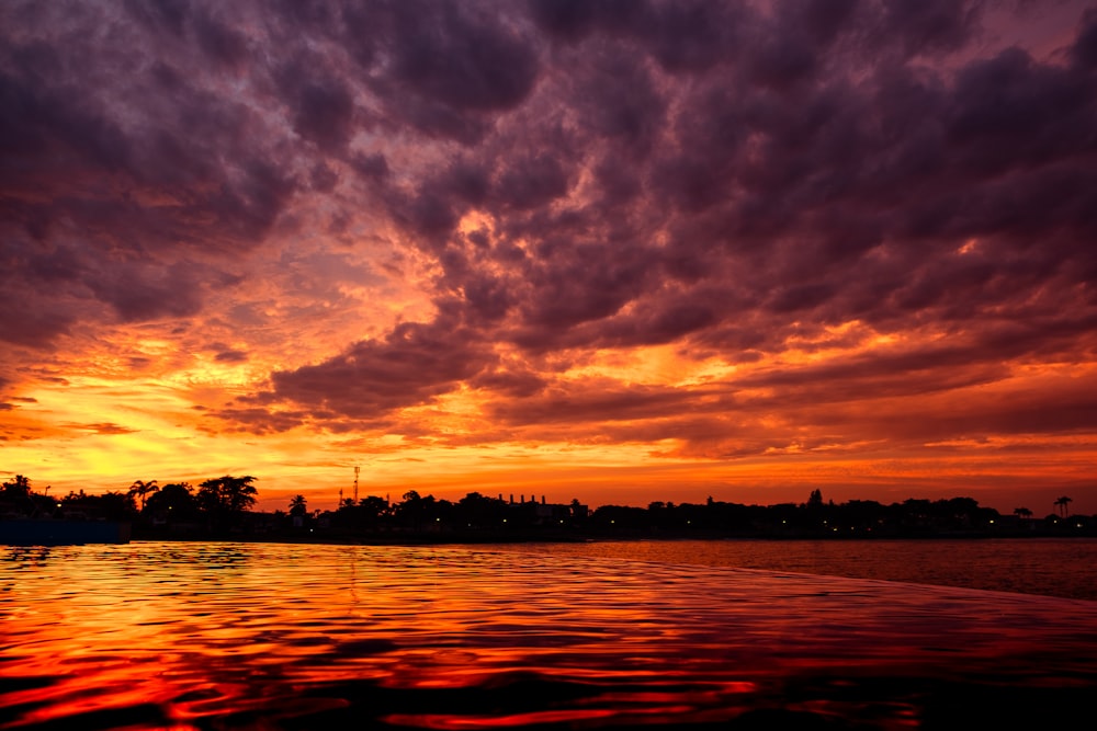 body of water during golden hour