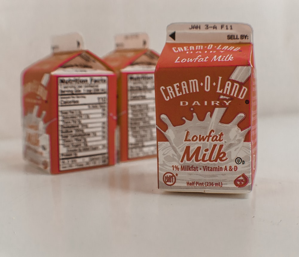Cream-O-Land lowfat Milk carton