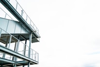 Close-up of a contemporary metal structure with clean lines and integrated lighting.