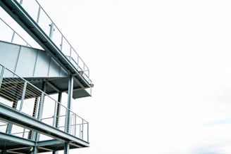 An elegant steel structure under construction, highlighting clean lines and industrial design.
