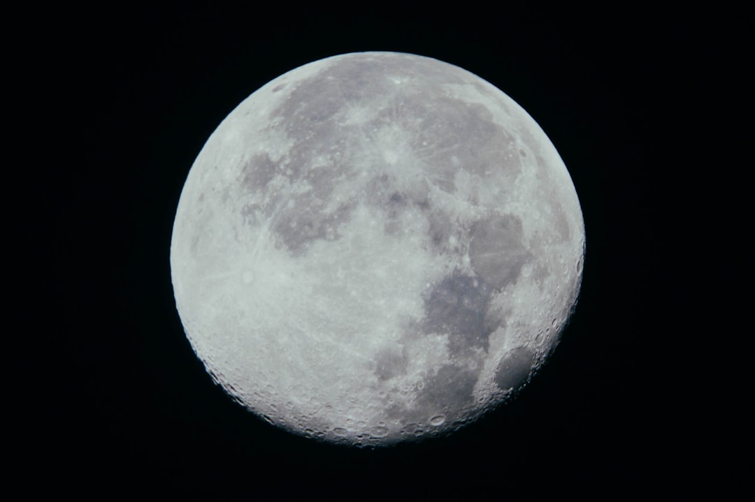 close-up photography of moon
