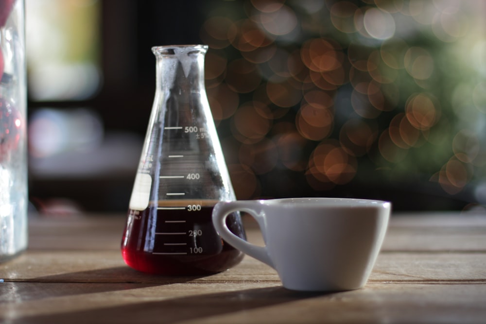 Erlenmeyer flask with bokeh lights