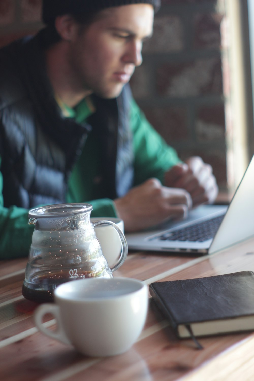 man in front of laptop