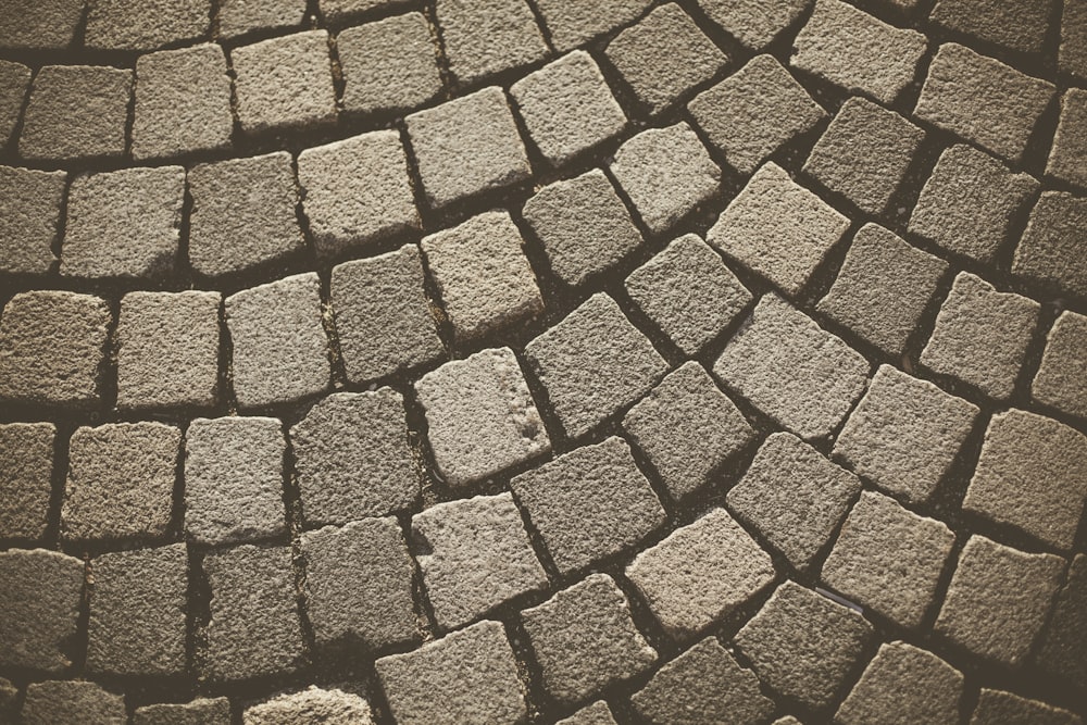 close-up of gray concrete brick floor