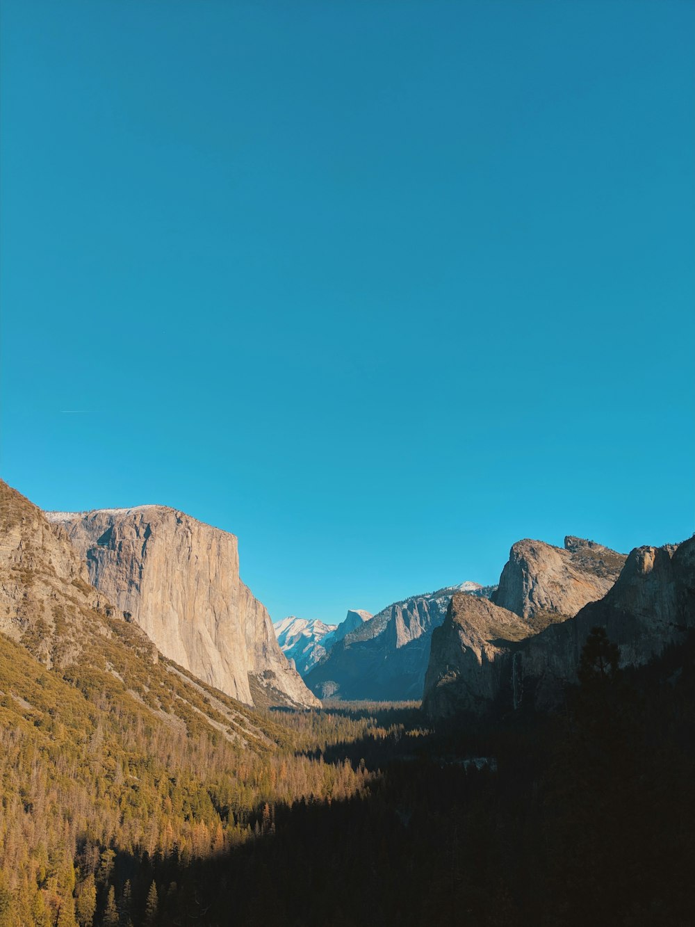 low angle photo of mountains