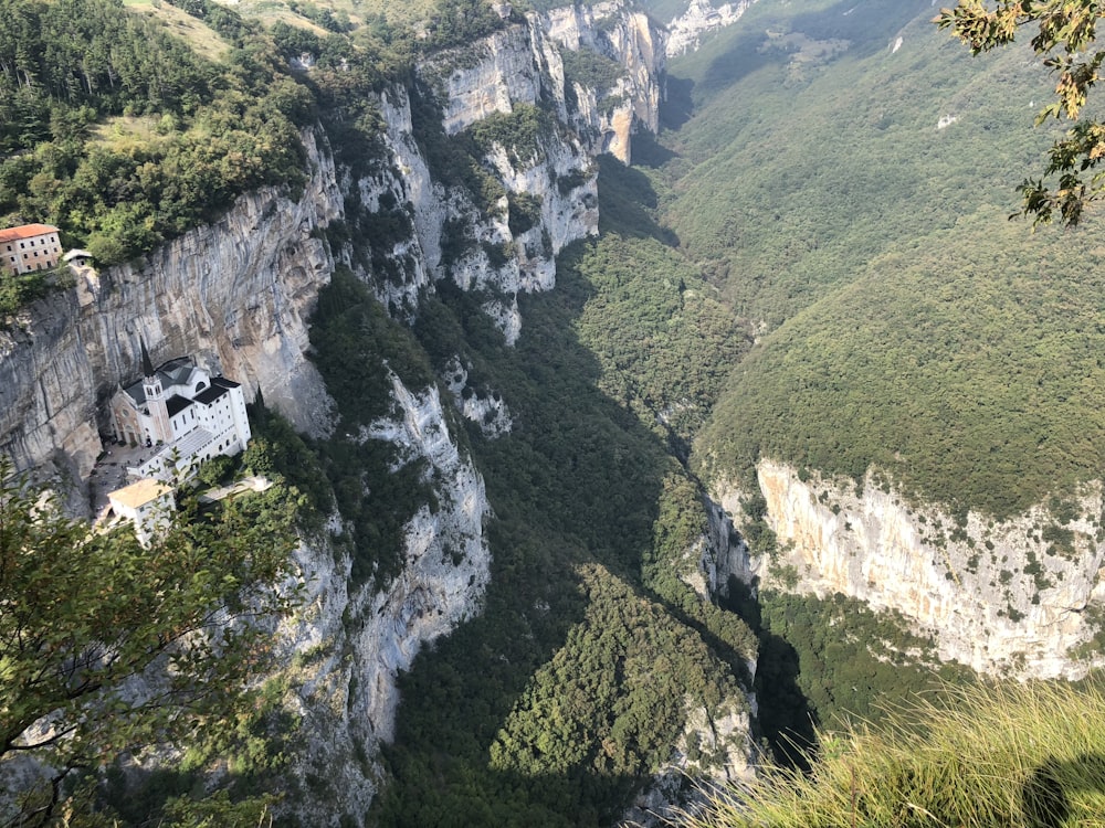 aerial photograph of cliff