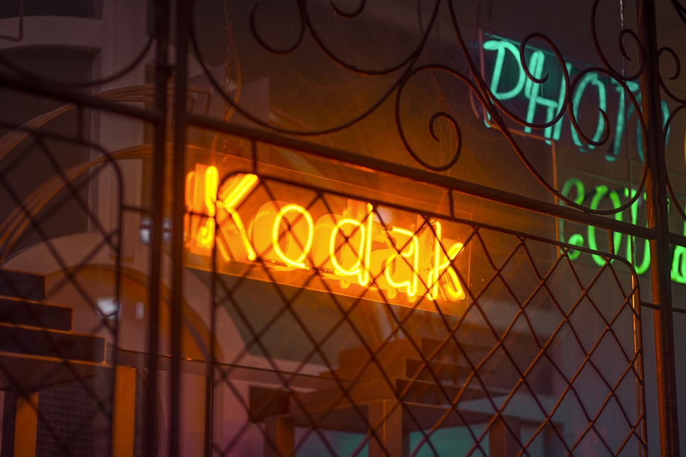 orange Kodak neon light signage