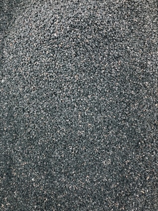 A close-up view of numerous small, dark seeds spread evenly across the entire frame.