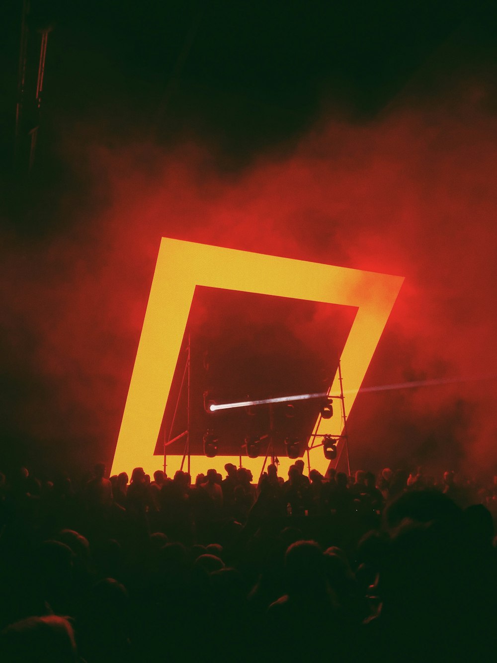 stage with orange lights