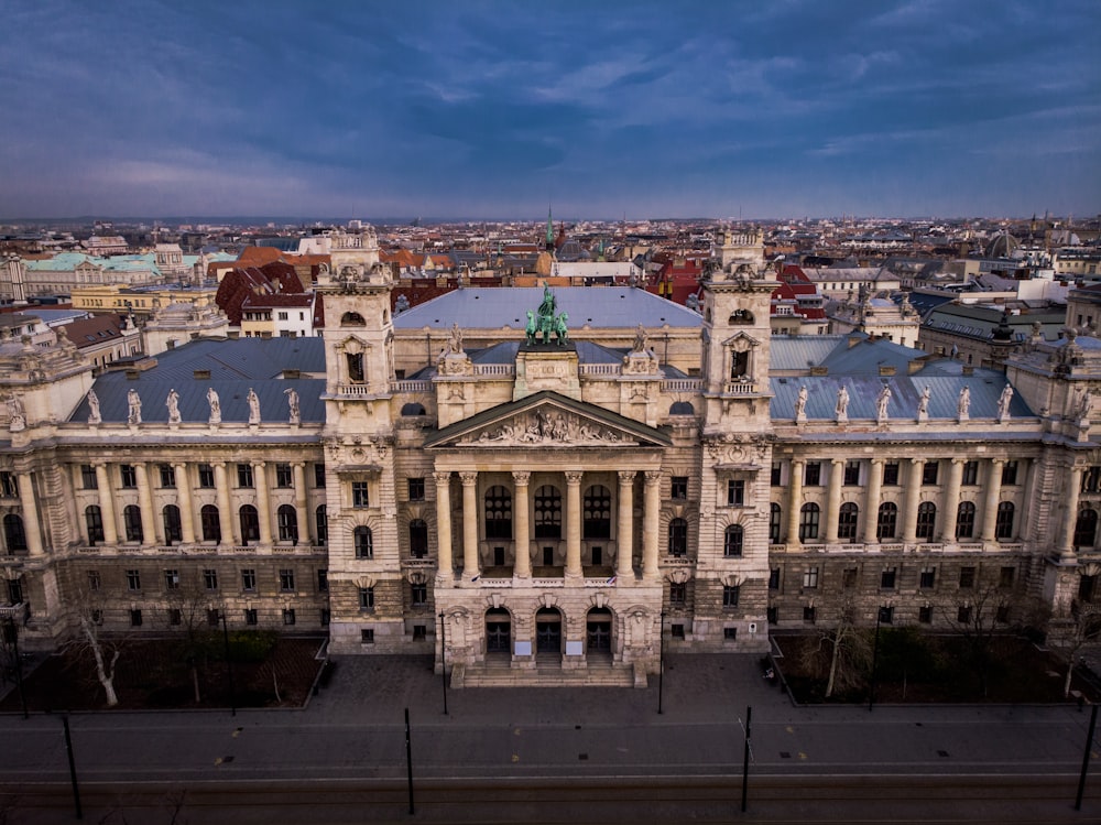 gray painted building aerial view