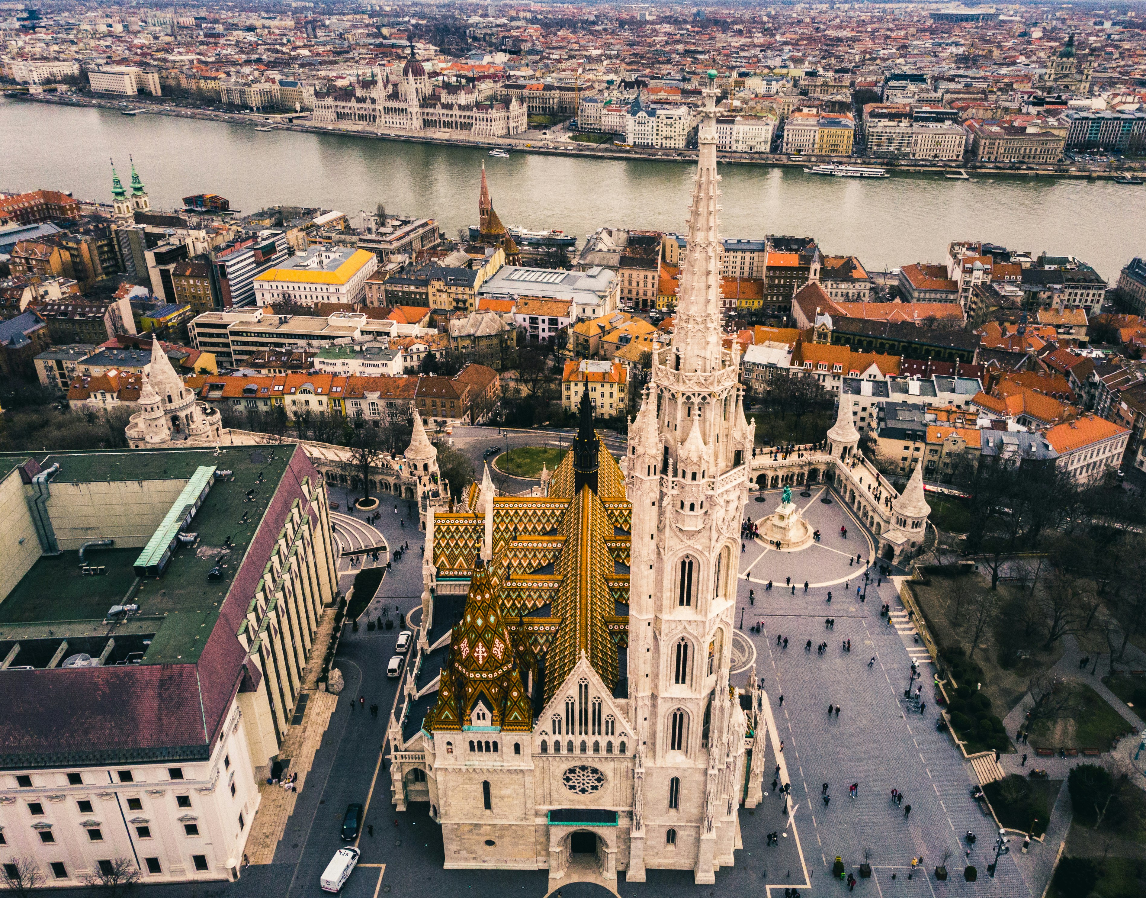 Aerial photography of buildings