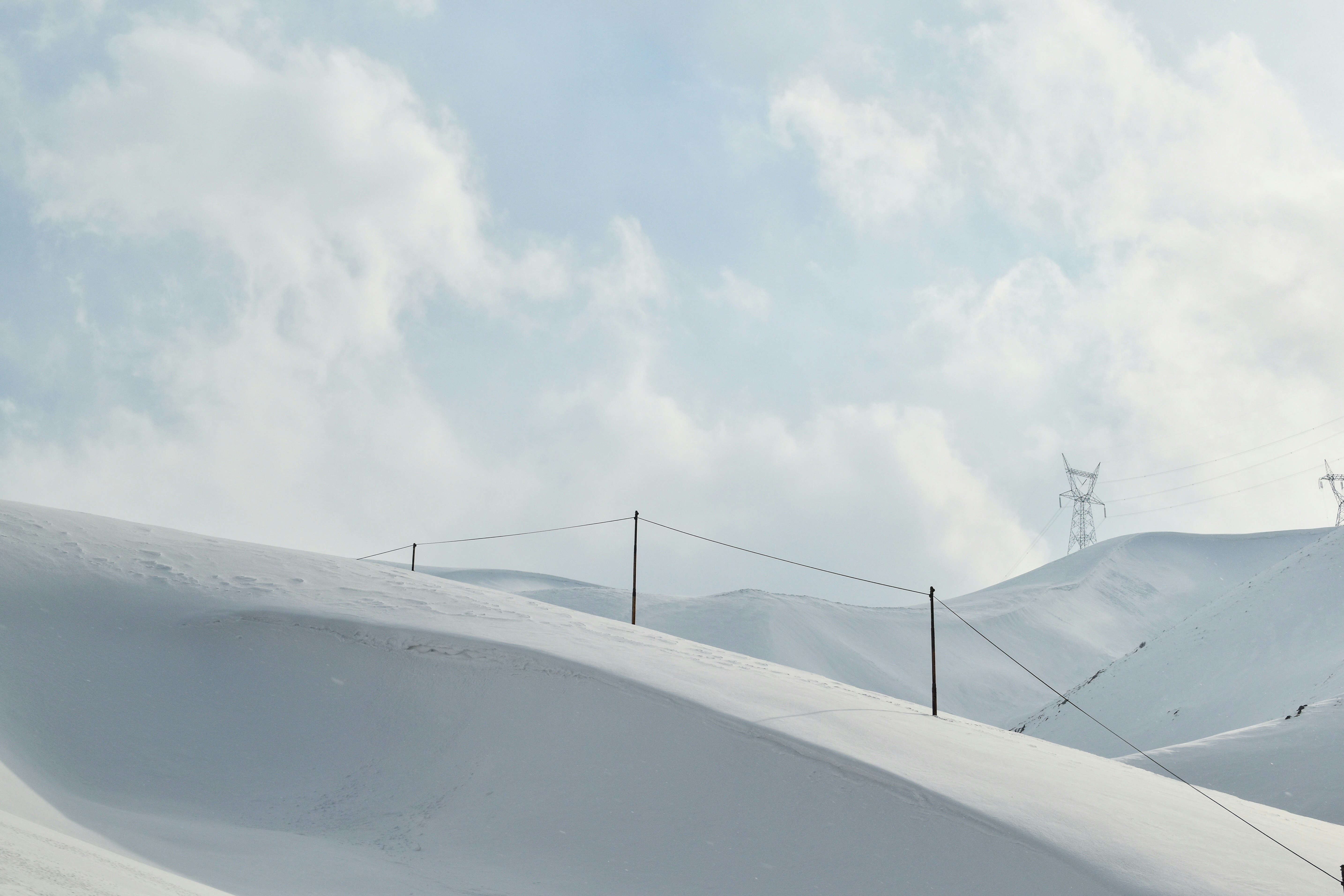 snow field during daytime