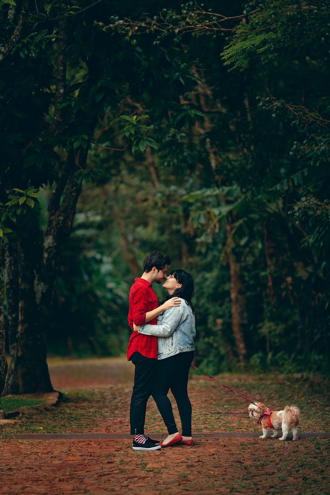 man and woman kissing