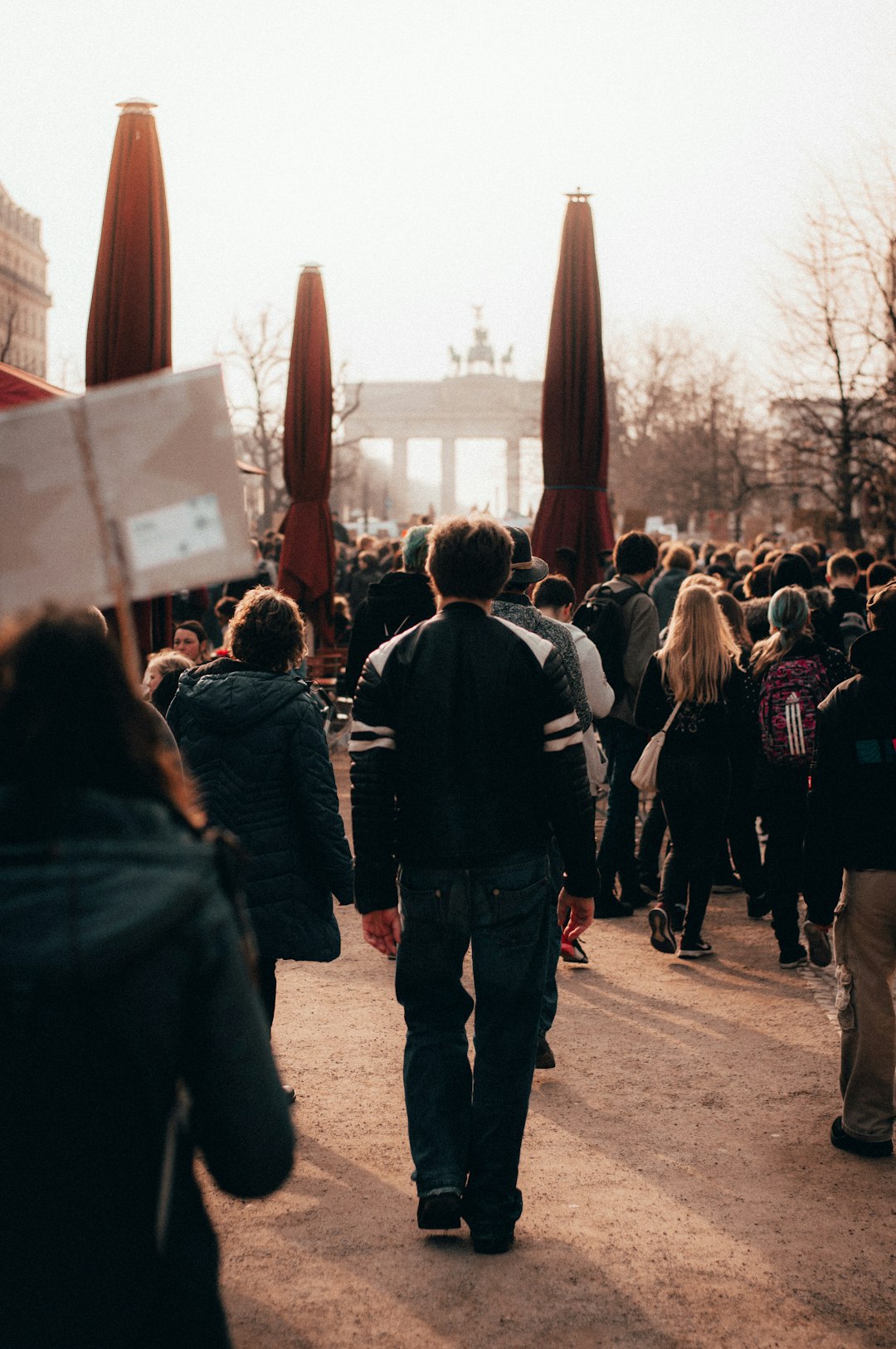 people gathering in open field