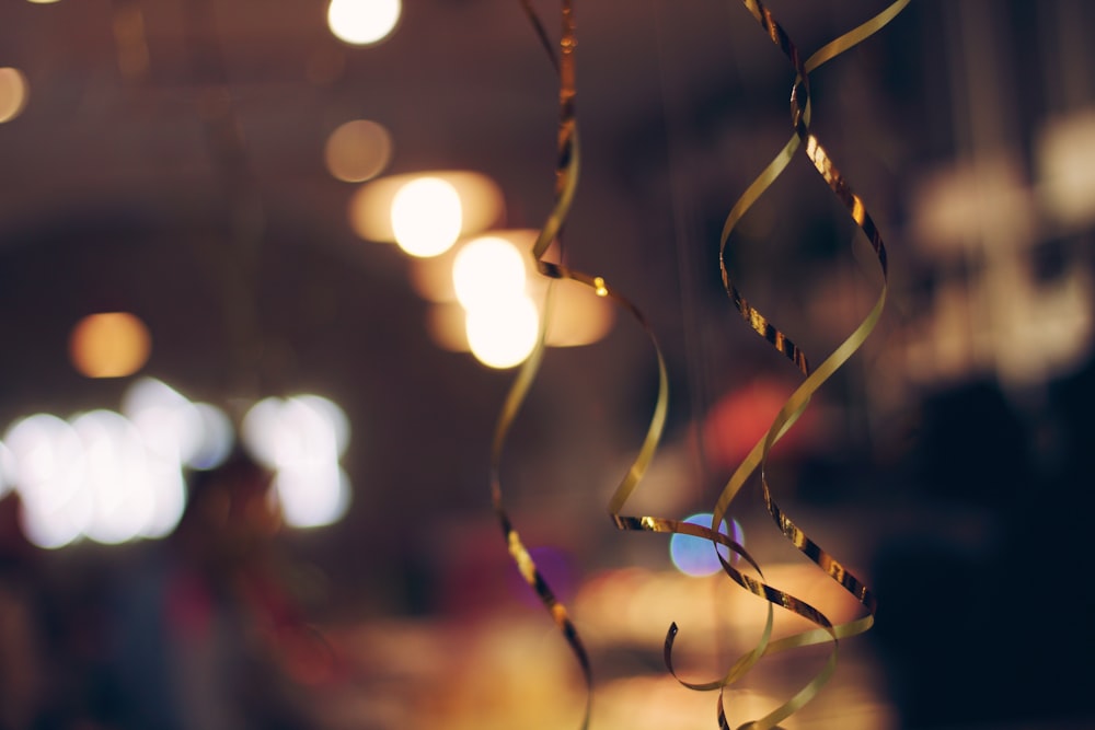 a close up of a string of ribbons