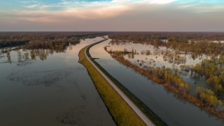 bird's eye view of river