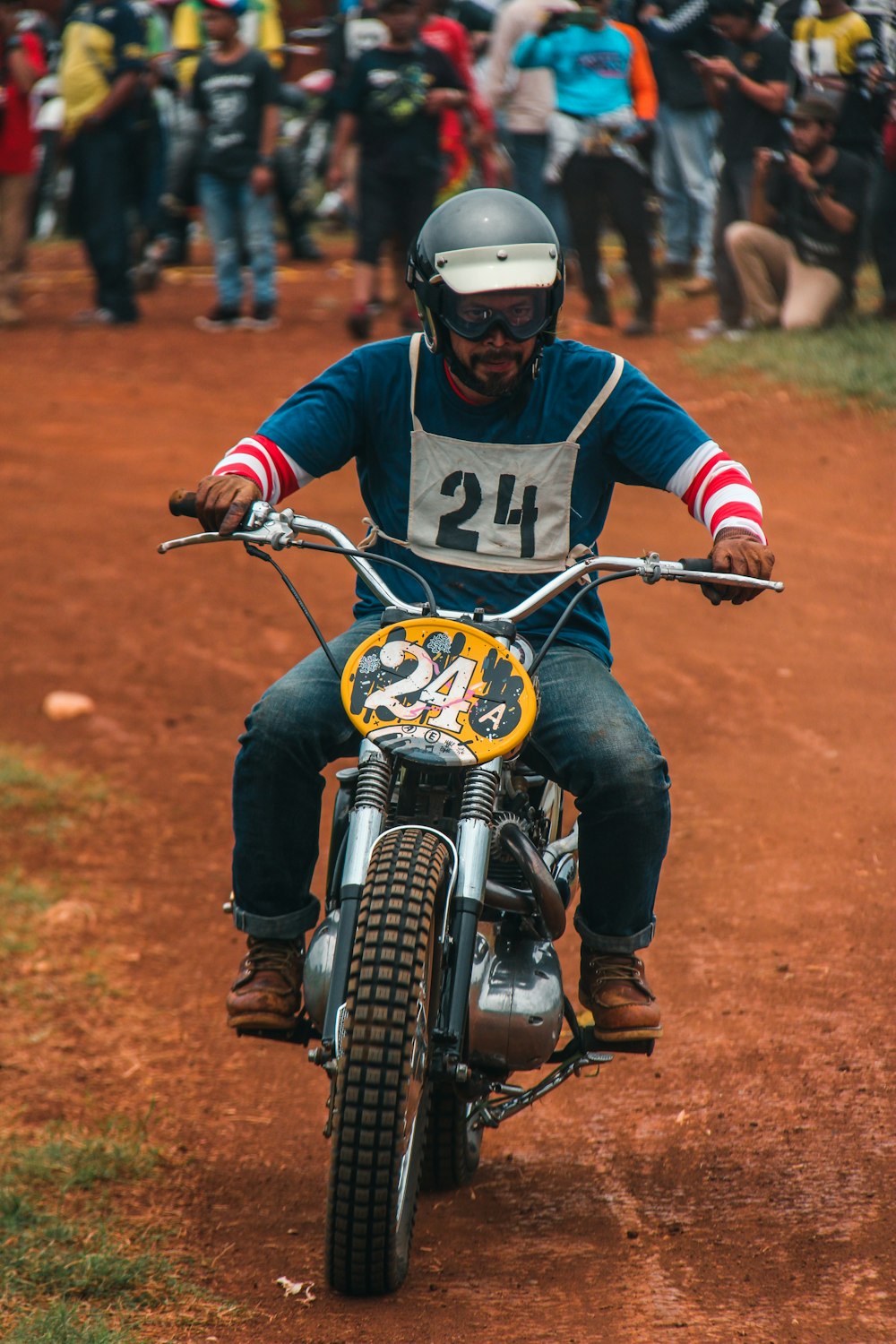 man riding dirt bike