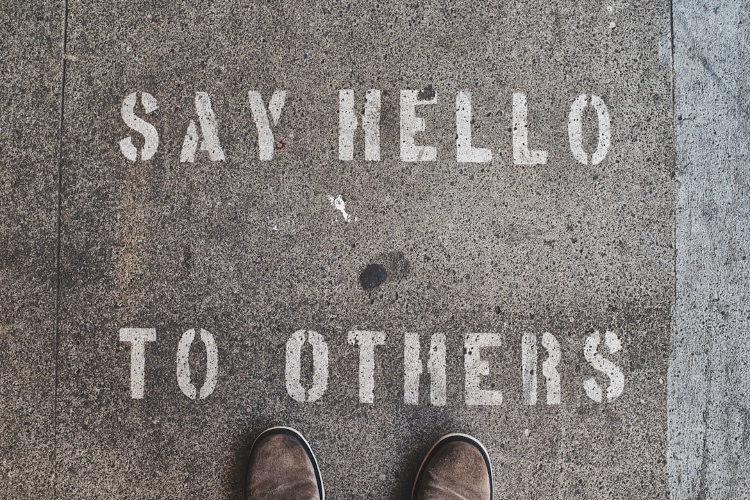  say hello to others text doormat