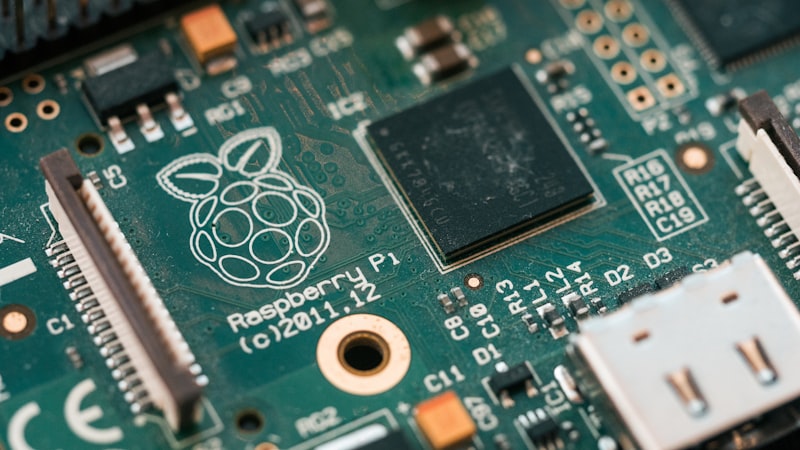 Raspberry Pi circuit board close-up