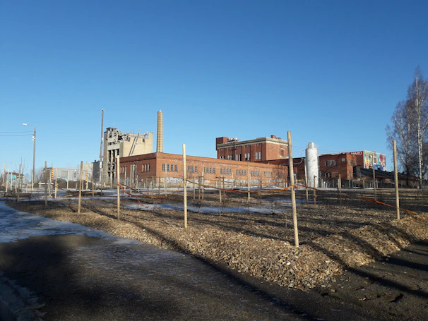A panoramic view of the industrial complex highlighting expansive infrastructure and clean design.