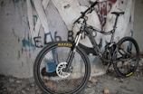 A customized mountain bike with new parts and paint.