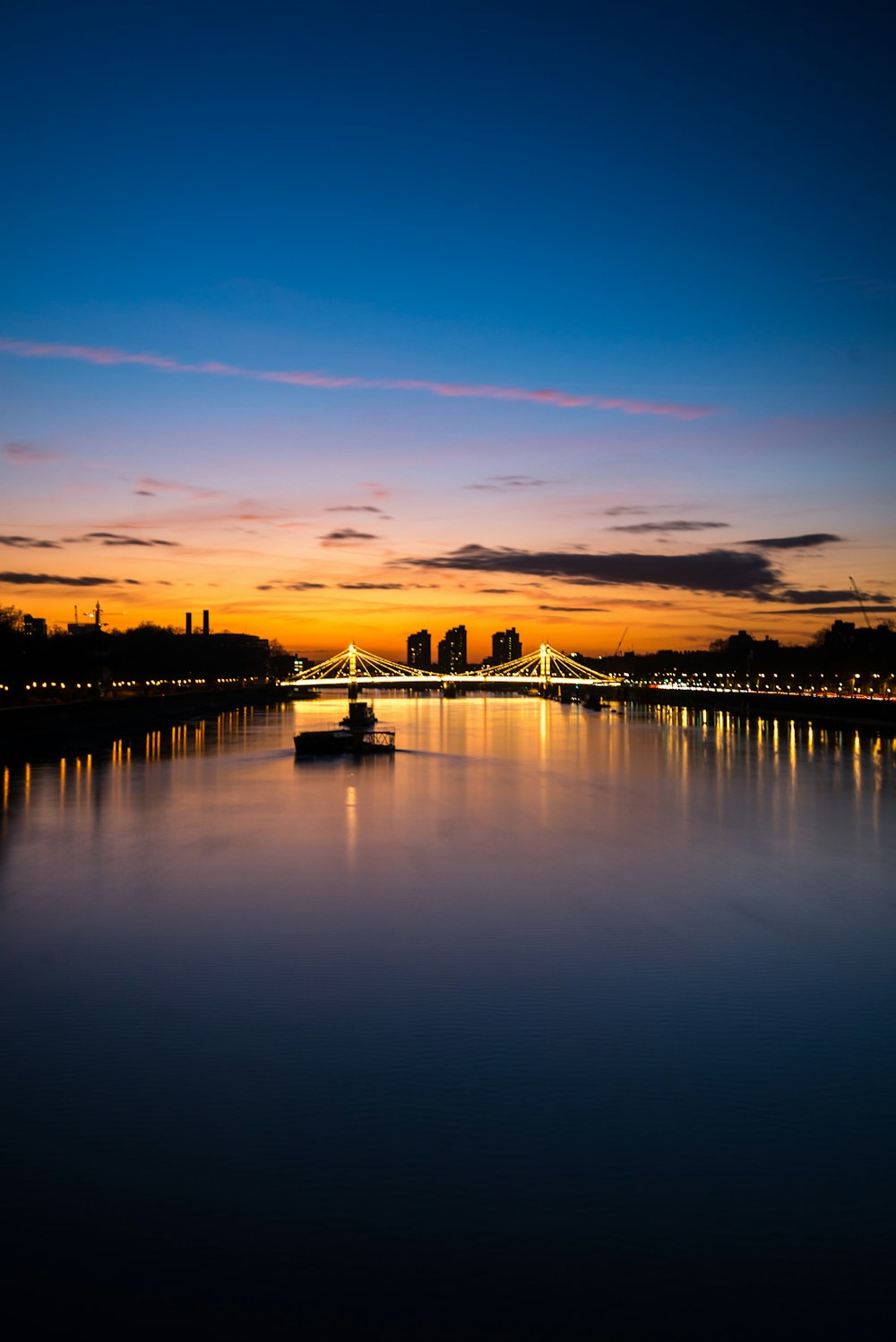 landscape photography of bridge above body of water during golden hour