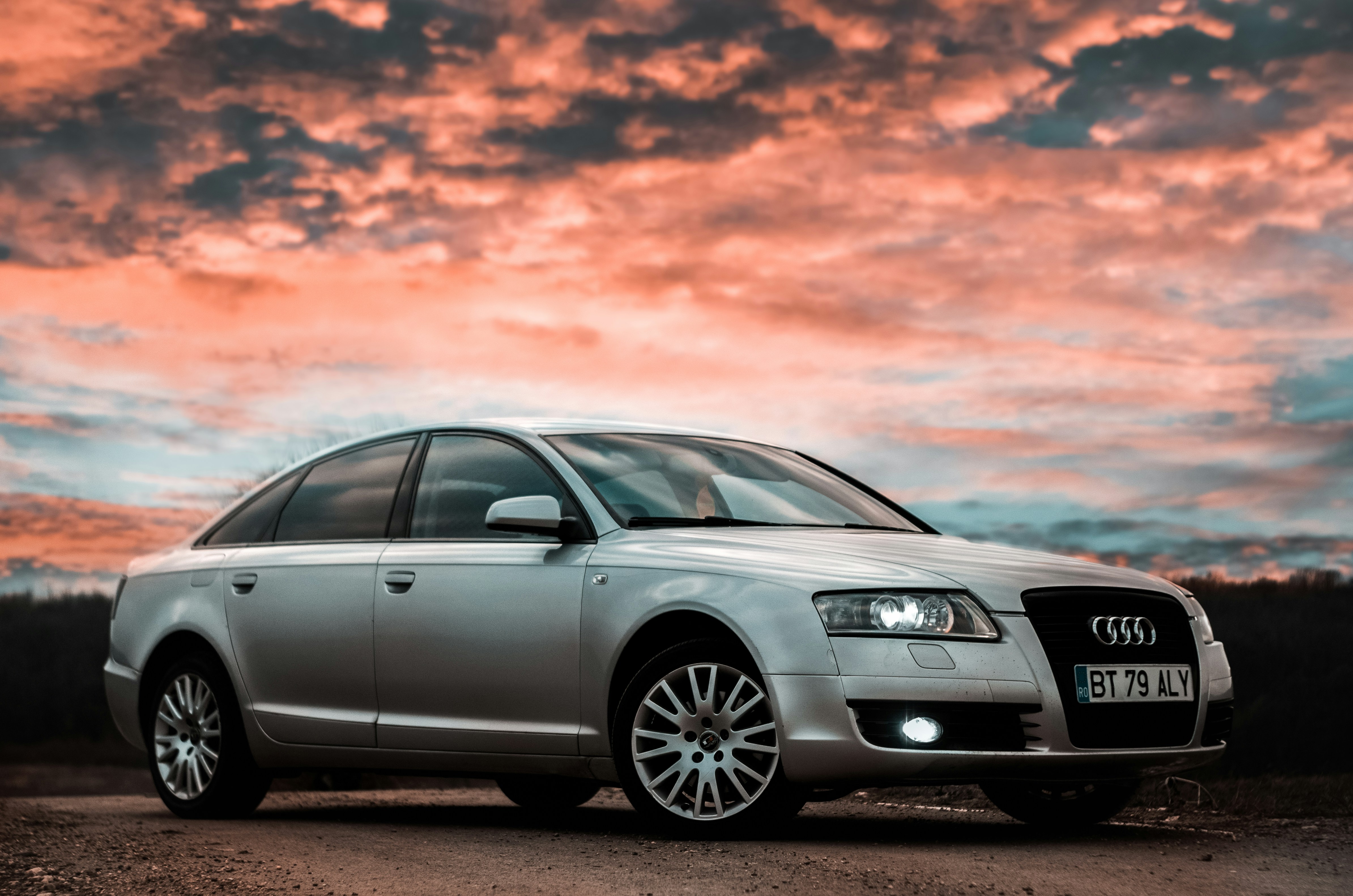 silver Audi A4 sedan