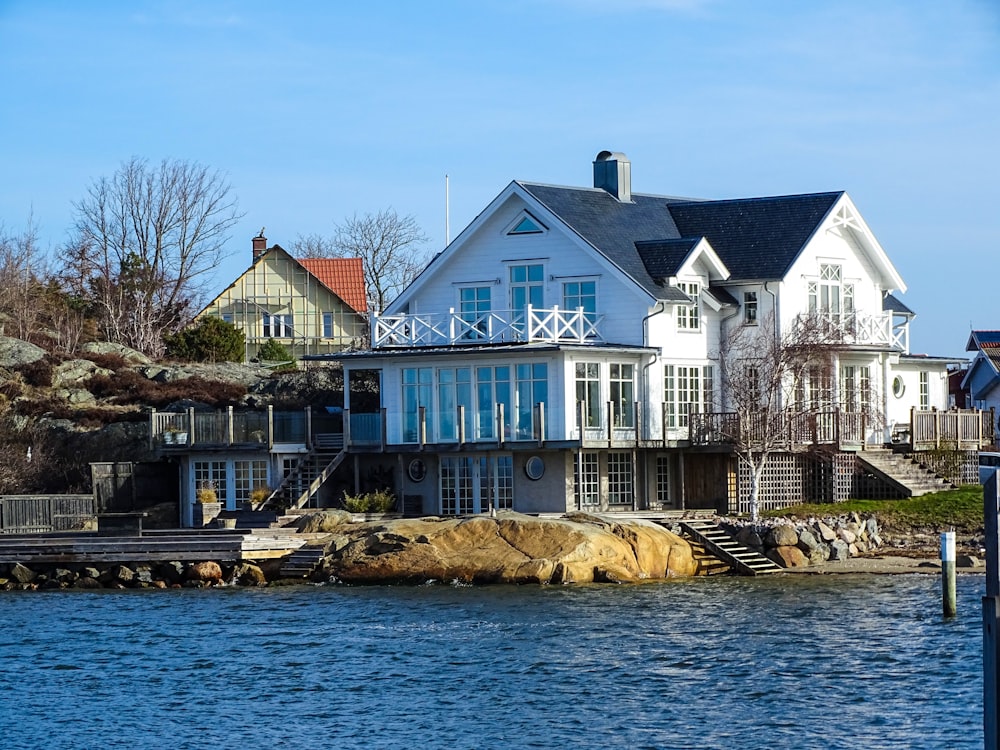 white and brown wooden house