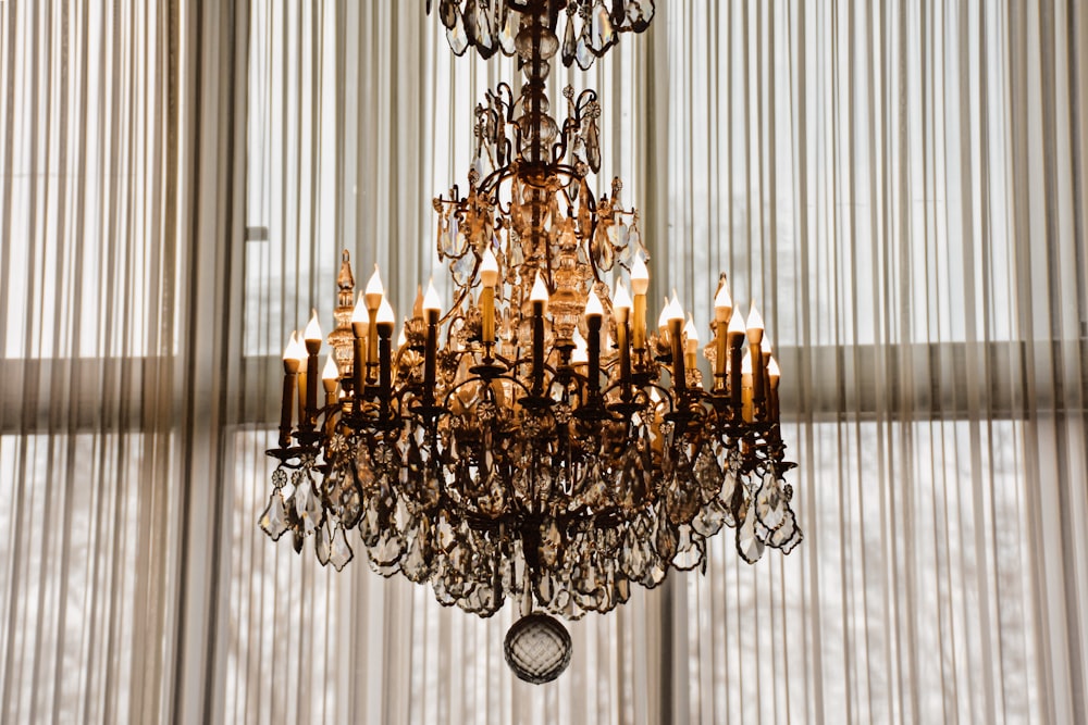 selective focus photography of chandelier