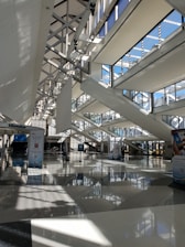 A modern office space showcasing large-scale wayfinding signage designs.