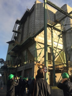 Outdoor shot of Simetal employees collaborating during a site visit