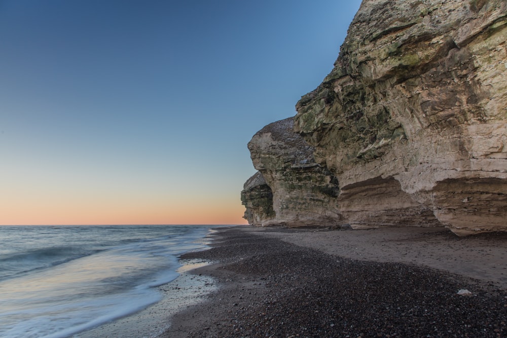 rock formation near ocean