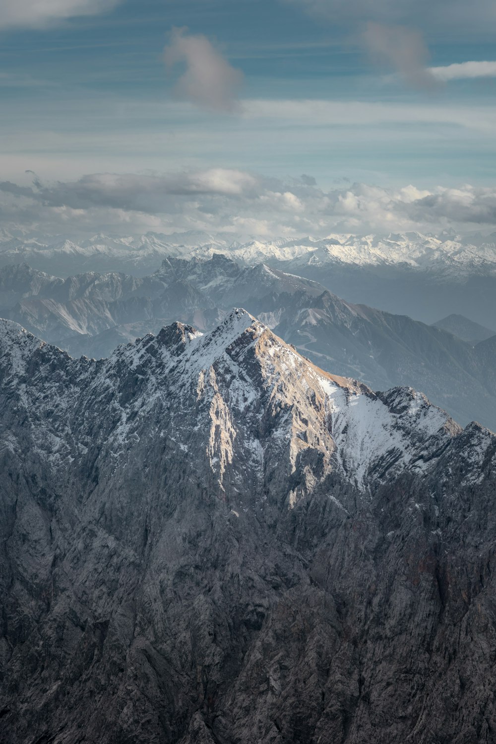 snow covered rocky mountain