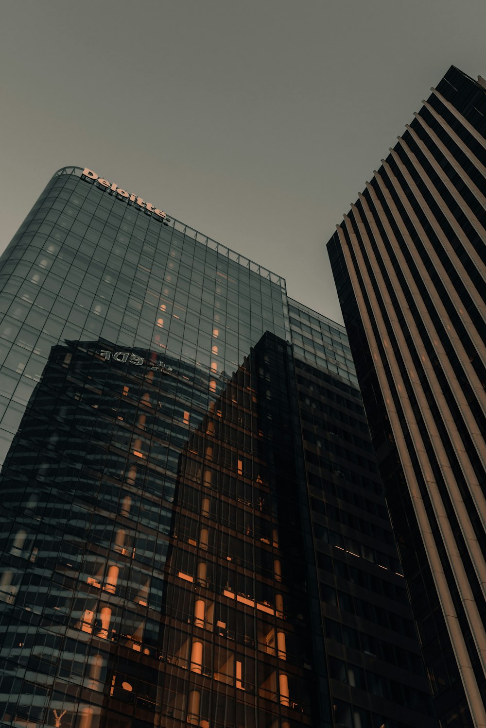 low-angle photography of high-rise buildings