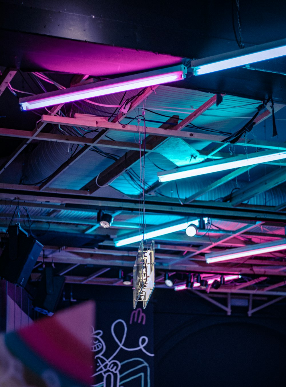 close-up of fluorescent bulbs