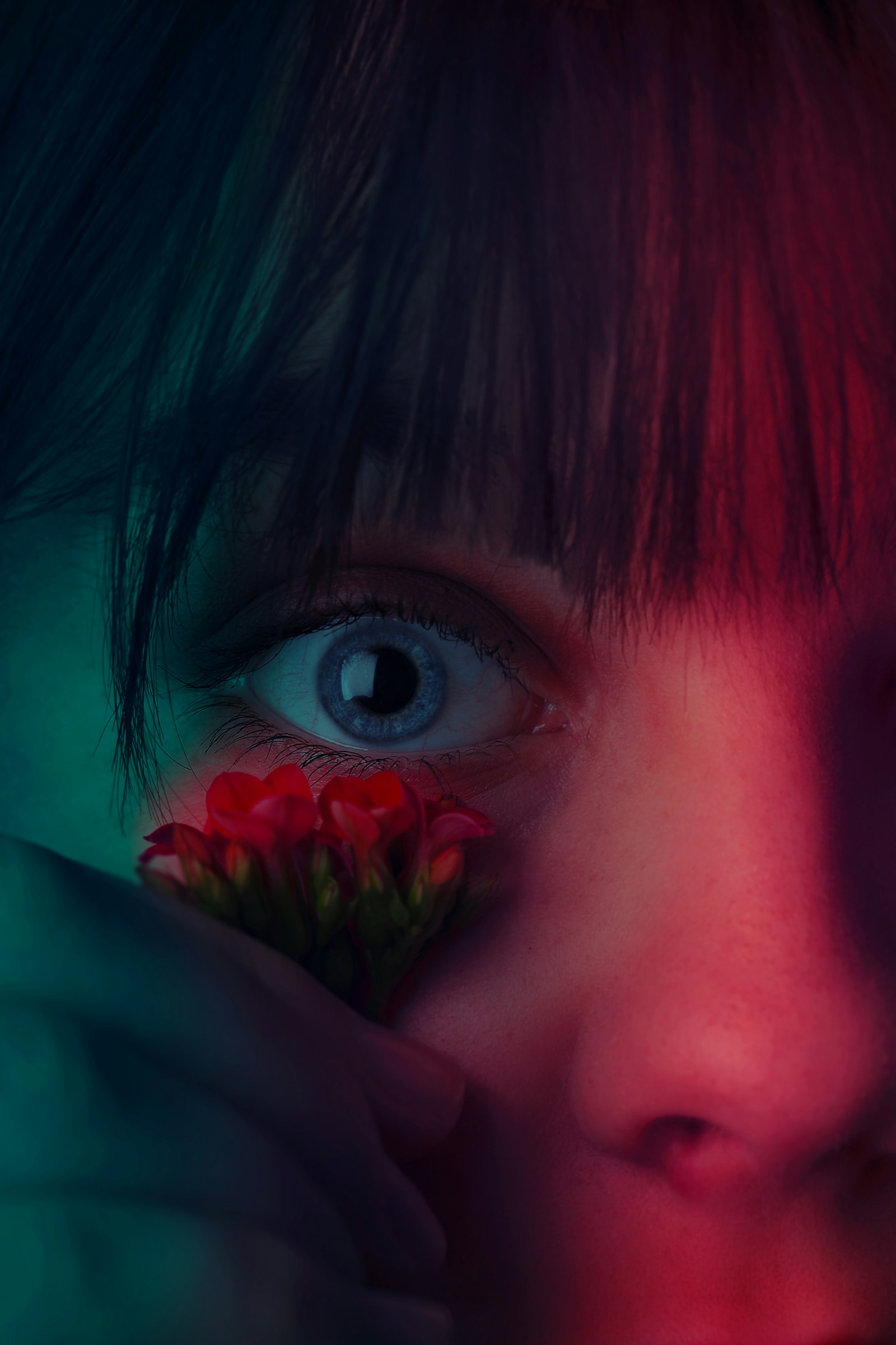 Canon EF 100mm F2.8 Macro USM sample photo. Woman holding red-petaled flower photography