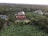 An aerial view of a lush, green landscape featuring multiple houses surrounded by dense vegetation and plantations. The central focus is a large house with a distinctive red roof, surrounded by banana plants and various trees. Other houses are scattered throughout the area, immersed in the verdant environment.