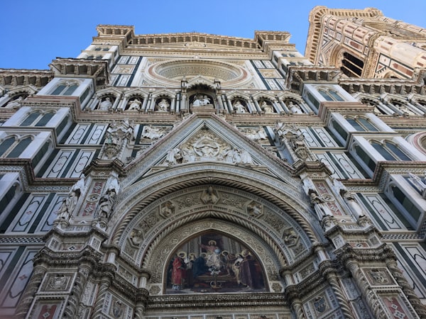Florence Duomo detail exterior marble
