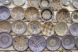 assorted color ceramic decorative plates lot