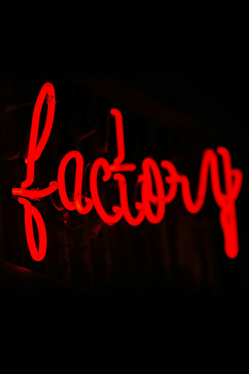 factory neon signage turned-on