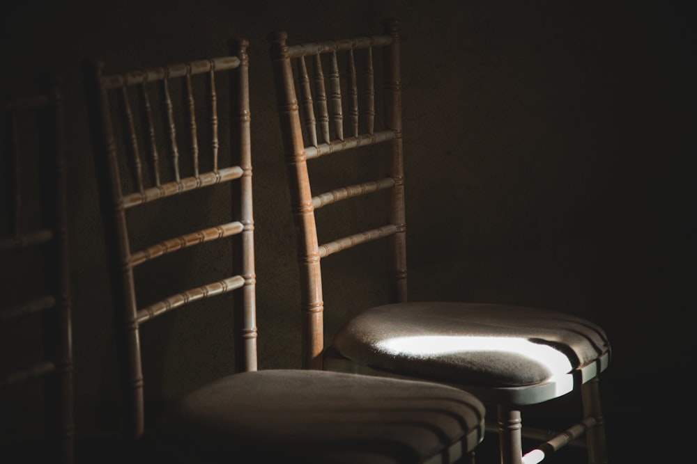 brown wooden ladderback chairs